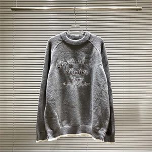 Mens tröja Vinter Jacquard Knitting Designer Wool Sweaters Crew Neck Sweatshirt Långärmad Pullover Coat Luxury Knitshirt #14