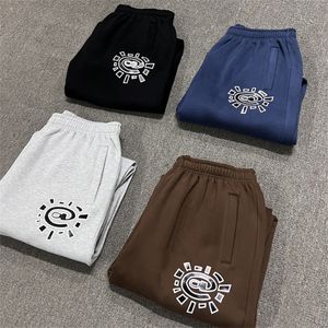 Men's tech fleece Sweatpants casual harem pants American Hip Hop High Street Tide Loose cargo pants Sun Printed Calf Pants