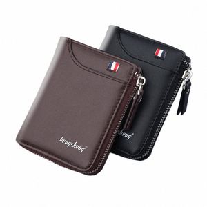 wallet for Men Short Casual Carteras Busin Foldable Wallets PU Leather Male Billetera Hombre Luxury Small Zipper Coin Purse K51j#