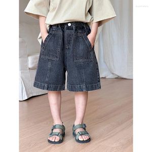 Hose Kindershorts 2024 Sommer Koreanische Version Denim vielseitige Freizeitcapris für Jungen und Mädchen