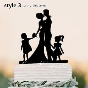 Family Style Cake Topper Wedding Party Kids Dog Anniversary Bridal Shower Decorations Kids Gift cake decor Rustic Wedding