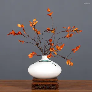 Dekorativa blommor Autumn Color Simulation Wild Berry Leaf Vine Zen Atmosphere Winding Small Branch Flower Arrangement Floral