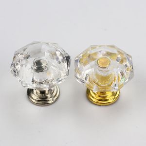 10pcs forma de diamante em forma de cristal de vidro e manipula maçaneta de gaveta de gaveta armário de cozinha alavanca de móveis hardware