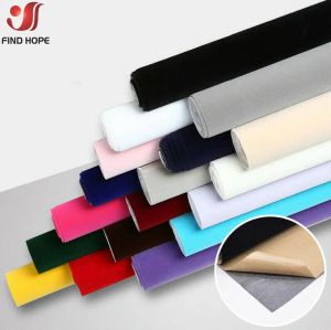 20cm x 145cm Self-adhesive Velvet Flock Liner Jewelry Drawer Fabric Sticker Wallpaper MultiColor DIY Craft