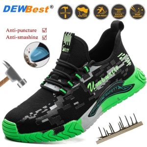 Boots Men's work shoes nonslip construction shoes men's work boots protective safety shoelaces steel toe cap stabproof safety boots