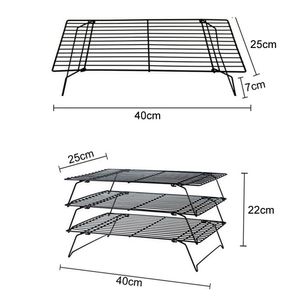 3Layers Stackable Wire Grid Cooling Tray Cake Food Rack Oven Kitchen Baking Pizza Bread Barbecue Cookie Biscuit Holder Shelf ZXH