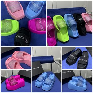 Designer Sandals Slippers Luxury Womans Velvet material rhinestone Velcro tape party Room GAI Platform Slip-On Size 35-42 10cm fashion travel blue pink green