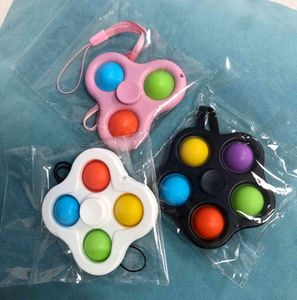 Med lanyard leksaker bubbla pers nyckelring push spinner brädet stress lindring finger bubblor squishies dna stress boll s g47w6pg3986137