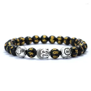 Bracelets de charme Minimalist Men Bracelet Natural 8mm Stone Vintage Buda Braclet Homme Meditação Yoga Jóia Lava Tigre Olhos