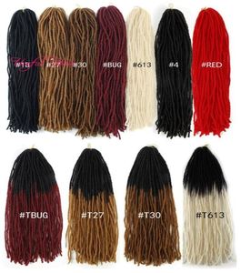 dreadlocks diy mikro locs kardeş locs tığ işi saç uzantıları sentetik saç örgü 18 inç örgü saçları kadınlar için düz siyah 1016014