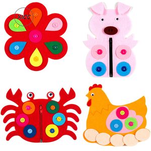 T-N Kids Handmade DIY Toys Thick Felt Nonwoven Fabric Pack Forest Animal Flower Fruit Crab Mushroom Handmade Teaching Gift Doll