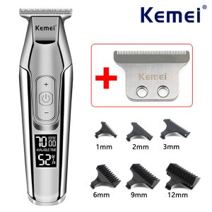 Trimmers Kemei KM5027 Профессиональные волосы Clipper для мужчин ЖК -дисплей Trimmer Machine 0 мм беспроводная стрижка для волос USB Зарядка