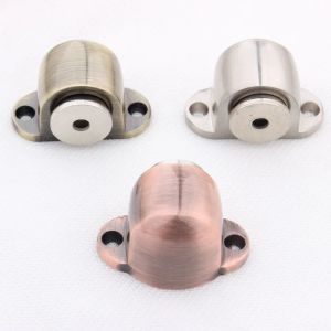 Zink-Legierungstür stoppt, leistungsstarken Bodenmagnethalter 54 mm*35 mm Satin Nickel gebürstete Türstopper