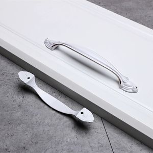 Kkfing 1PC Europejska biała szafka fuji rączki aluminium aluminiowe gałki drzwi szafki kuchenne ciągnie gałki szuflady meble sprzętowe