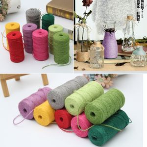 100 m/rollen farbenfrohe Jute Twine Natural Surlleinen Hessische Kabel Hanf Seil Jute String für Kunstwerke DIY BRÜFUNGSBILDUNGSPILDUNG GESCHICHTE GESCHICHTE