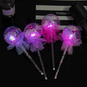 Led Rave Toy 1pc Fairy Girl Stick Wave Ball Led Glow Stick Toy Colorful Children Wand Glow Stick Cheer Tube Wedding Party Födelsedag leveranser 240410