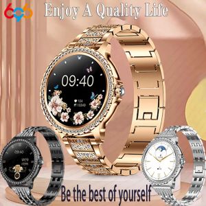 Watches 2023 New Blue Tooth Call Woman Smart Watch Man Sports Fitness Armband Vattentät kroppstemperatur Smartur för Android iOS