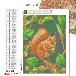 Evershine Diamond Painting Squirrel Cross Stitch Kit 5d Diy Diom Diamond Emelcodery Animal Diamond Mosaic Tree Dec