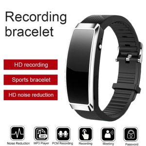 Players Bracelet Digital Voice Recorder Wrist Recorder Recordamento Redução de ruído portátil HD Audio Suporte MP3 Music Music Player
