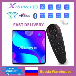 Box X88 Pro 10 Smart TV Box Android 10 RockChip RK3318 4GB 64GB 32GB 2.4G 5G WiFi 4K Media Player Google YouTube USB3.0 Set Top Box