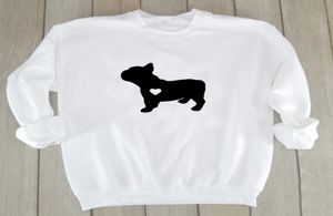 Französische Bulldogggrafik Sweatshirt Crewneck Pullover Pullover Top Frauen Kawaii Hoodie Hundelieber Hemd Tumblr Kleidung Drop Y24145354