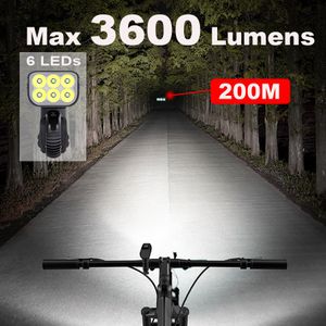 Display di alimentazione NewBoler 6 LED LED LIGHT BIKE USB Alluminio USB MTB Light Light Kit 5200Mah Bike Cycling Bike Accessori