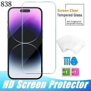 Protettore a schermo in vetro temperato per iPhone 15 14 Pro Max 13 Mini 12 11 XR XS X 8 7 PIÙ SAMSUNG GALAXY S23 S22 S21 FE A54 A04 A34 A33 A53 EDIZIONE FILM 9H Anti -Shatter 838DD