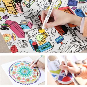 Fabric Markers Pens,12 24 Colors Dual Tip Permanent Fabric Art Paint Pens for T-Shirts Sneakers Canvas Bags Kids Adult Painting