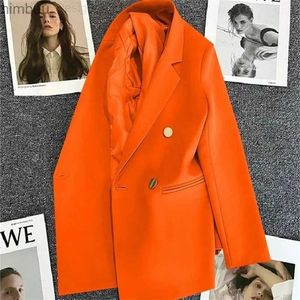 Blazer Blazers Blazer Spring Autumn di alta qualità a maniche lunghe Blazer Blazer Double Button Giacca da donna Business Wear Wear Formale Women Outerwea C240410