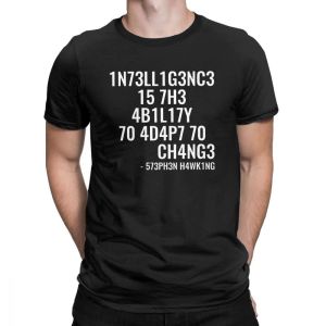 Creative Men Tshirts Funny Geek Tops Intelligence - это способность адаптироваться к изменению букв печати футболка мужчина негабаритная футболка