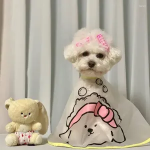 犬のアパレルペット透明なヘアカットマントマントジャケットかわいい子犬ドレスアップ防水レインコートフェイシャル涙のステインケア猫の犬の犬