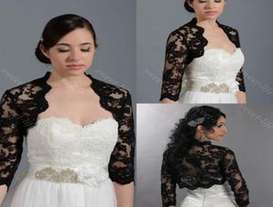 Wedding Bridal Bidal Bolero Cap Wrap wzrusz ramionami z przodu otwarty koronkowy aplikacja do panny młodej na zamówienie 1566243