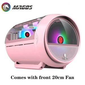 Torres Panorâmica RGB ITX MATX Modificação de computadores de computadores de computadores com USB 3.0 + 20cm Fan Boxvitality Bomba água refrigerador de água