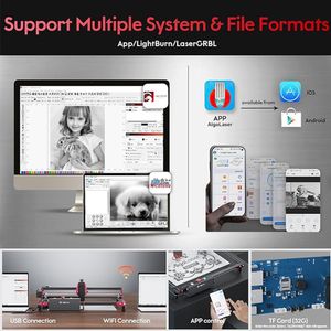 Algolaser Kit fai -da -te Laser Master 2 incisore laser 10w Taglie laser e incisore di potenza di uscita per legno e metallo 40x40cm