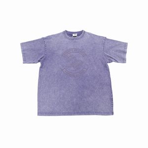Anpassad fashionabla tvättade och slitna kortärmad t-shirt av tillverkaren, lös axel längd, sommarhalv ärm