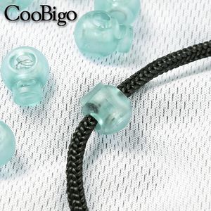 50pcs Ball Cord Lock Stopper Ends Toggle Clip for Shoe Laces Backpack Bag Drawstring Parts Colorful Transparent Clear Frost