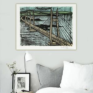 Bernard Buffet Building Architektur Landschaft Plakate Print Leinwand Malerei Industriezeitalter Wandkunst Bilder Raum Wohnkultur