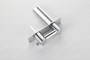 SKOWLL LED Basin Faucet Bathroom Wall Mount Vanity Sink Faucet Single Handle Vessel Mixer Taps , Polished Chrome HG-4409