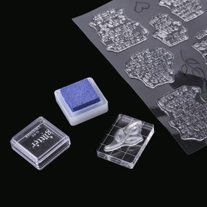 7 typer Rensa akrylstämpelblock för DIY transparent silikonstämpel/tätning lätt att göra scrapbooking-foto album papperskort