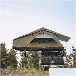 Tents And Shelters 4X4 Car Accessories Outdoor Off-Road Cam Canvas Roof Top Tent 5 Person Drop Delivery Sports Outdoors Camping Hiking Dhovk