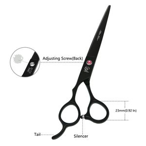 7 polegadas meisha para a mão esquerda Pet Brooming Scissors Dog Corte reto Rainning Shears Curved