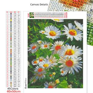 Evershine 5d Diamond Embroidery Daisy Full Square Diamond Målning Flower Mosaic Rhinestones Bilder Hemdekoration