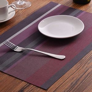 PVC Placemat randig glidbeständig vattentät bordsmatta kök matbordsskivor skålskedja heminredning 45x30 cm