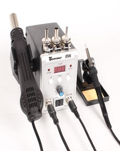 SMD Rework Soldering Station 8586 700W 2 in 1 Digital Display Air Soldering Iron 220V110V ESD Solder Repair Tool9798971