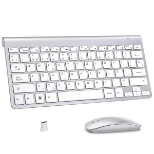 Combos spanska layout trådlöst tangentbord och mus 2,4 g smal kompakt tyst liten tangentbordmuskombo för Windows Laptop PC