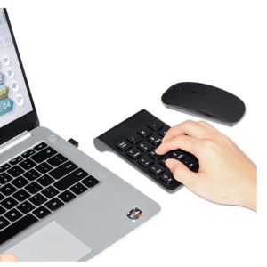 COMBOSE dimensioni piccole dimensioni 2,4 GHz Wireless Numeric KeyPad + Mouse Numpad 18 tasti digitale tastiera per tablet per laptop Tasker contabile