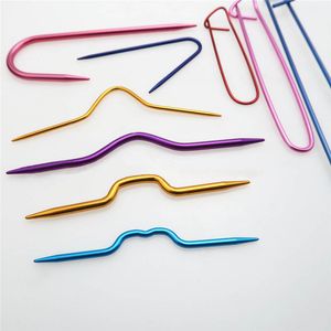 9pc Knitting Needles Curved Crochet Hooks Knitting Needles for Manual Scarf Sweater DIY Twist Weaving Tool Sewing Knit Tools