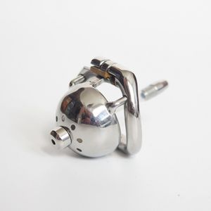 China Super short metal cock cage 304 stainless steel small male chastity cage with catheter new chastity devices for men4630634