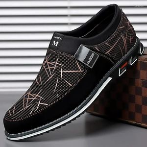 Casual Shoes Black For Men Classic Leather Elegant Mens Dress Stylish Soft-Soled Business Lace-Up Office