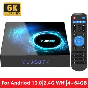 Box T95 Android 10.0 Smart TV Box Allwinner H616 Quad Core 2.4G WiFi 6K Set Top Mini för YouTube -mottagare 2GB 4GB Media Player